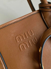 LARGE HANDBAG 40 IN CINNAMON BROWN CALFSKIN