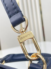 NANO ALMA 18 IN NAVY BLUE QUILTED LAMBSKIN GOLD HARDWARE