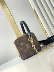 DICE 9 IN BROWN MONOGRAM AND MONOGRAM REVERSE CANVAS GOLD HARDWARE