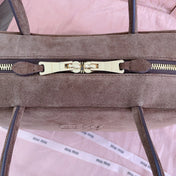 BEAU TOP HANDLE BAG 34 IN BROWN SUEDE