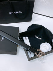 CHANEL 26S BELT 30 MM IN BLACK CALFSKIN 670907