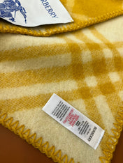 CHECK WOOL 182 CM SCARF AMBER YELLOW 405053