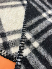 CHECK WOOL 182 CM SCARF BLACK 405055