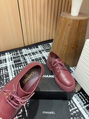CC OXFORD SHOES IN BURGUNDY RED CALFSKIN
