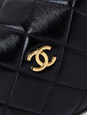 HOBO BAG 18 IN BLACK SOFT LAMBSKIN GOLD CHAIN