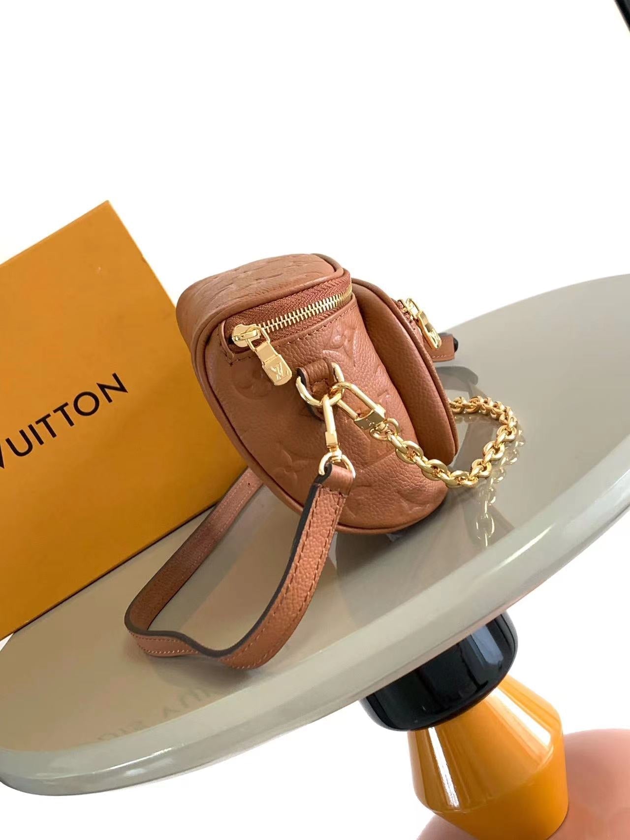 MINI BUMBAG 17 IN COGNAC MONOGRAM EMPREINTE LEATHER GOLD HARDWARE