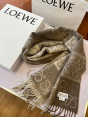 SCARF 180 CM IN WHITE MIX BEIGE WOOL AND CASHMERE 410095