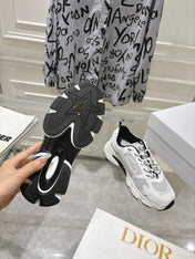DIOR 25S CHRONO SNEAKER 45MM IN MESH WITH WHITE AND BLACK CALFSKIN