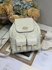 MEDIUM CARO BACKPACK 27 IN WHITE MACROCANNAGE LAMBSKIN