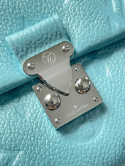 NANO MADELEINE 21 IN SKY BLUE EMBOSSED CALFSKIN SILVER HARDWARE