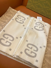 GUCCI 25S SCARF 190 IN WOOL SILK 636368