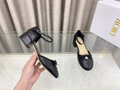 PEARL MARY JANE PUMP IN BLACK LAMBSKIN 30 MM