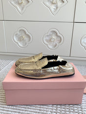NAPPA LOAFERS IN GOLD METALLIC LAMBSKIN