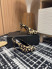 HIGH-HEEL 10 CM MULES IN CRYSLEOPARD PONY HAIR
