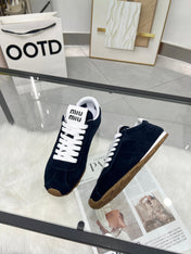 MIUMIU 26S SNEAKERS IN BLUE BLACK SUEDE
