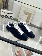 MIUMIU 26S SNEAKERS IN BLUE BLACK SUEDE
