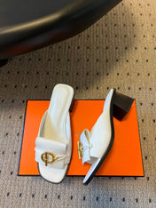 ILOT 55 MM SANDAL IN WHITE CALFSKIN