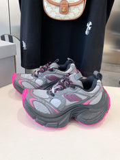 DAD SHOES IN GRAY MIX PINK MESH AND CALFSKIN