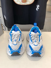 DAD SHOES IN WHITE MIX BLUE MESH AND CALFSKIN
