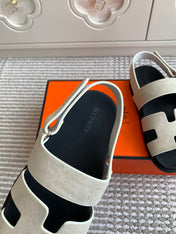 HM 26S CHYPRE SANDAL WITH BACK STRAP IN CREAM WHITE SUEDE