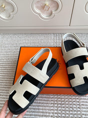 HM 26S CHYPRE SANDAL WITH BACK STRAP IN CREAM WHITE SUEDE