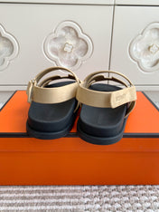HM 26S CHYPRE SANDAL WITH BACK STRAP IN BEIGE SUEDE