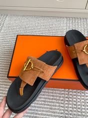 HM 26S JOYCE SANDAL IN CARAMEL BROWN SUEDE