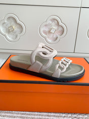 HM 26S EXTRA SANDAL IN NUDE CALFSKIN AND SUEDE