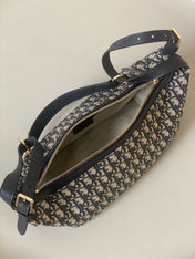 LARGE D-JOURNEY SHOULDER BAG 33 IN BLACK MONOGRAM OBLIQUE JACQUARD
