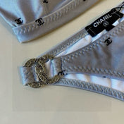 CC BIKINI SWIMSUIT SET IN GREY PRINTED LOGO 629237