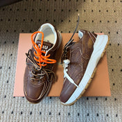 MIUMIU 26S SNEAKERS 530 SL IN DARK BROWN CALFSKIN