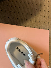 MIUMIU 26S SNEAKERS 530 SL IN WHITE CALFSKIN