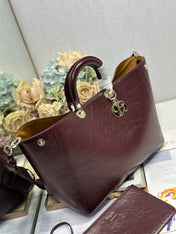DIOR 26S TOUJOURS BAG 37 IN DARK RED CALFSKIN