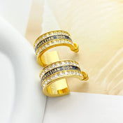 CD 26S CRYSTAL LOGO HOOP EARRINGS IN GOLD METAL 631771