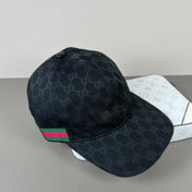 GG BASEBALL CAP IN BLACK MONOGRAM CANVAS