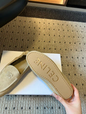 CELINE 25S LOAFERS FLAT IN LIGHT BROWN SUEDE