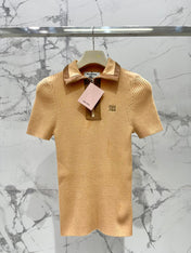 MIUMIU SHORT-SLEEVE KNIT TOP STYLE 263