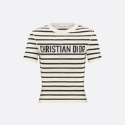 DIOR 26S STRIPED SHORT-SLEEVE KNIT SWEATER 1076