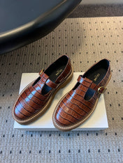 CELINE 26S MARY JANE SHOES 40 MM IN DARK BROWN CALFSKIN