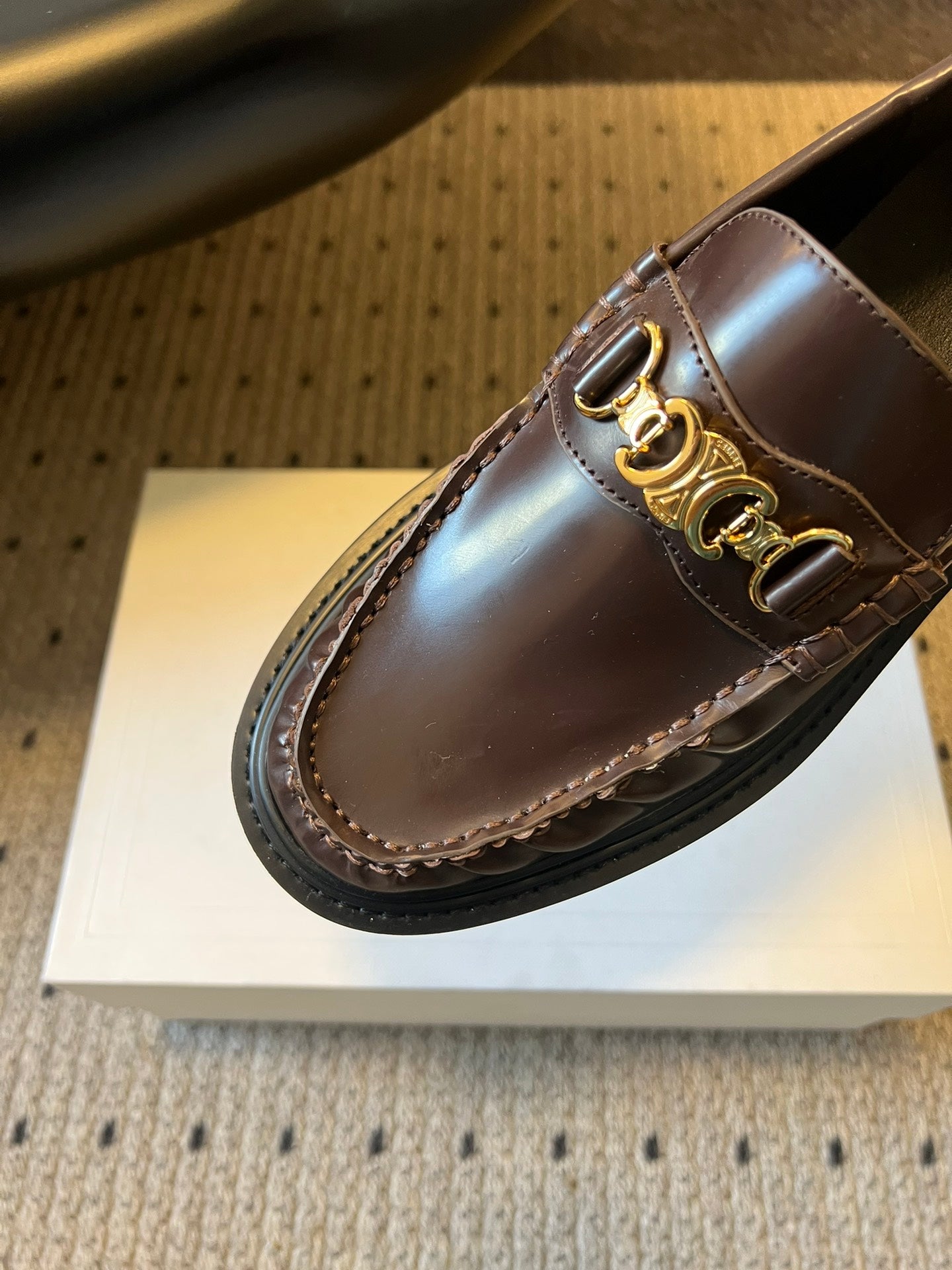 CELINE 26S LOAFER IN DARK CHOCOLATE BROWN CALFSKIN