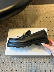CELINE 26S LOAFER IN BLACK CALFSKIN WITH GOLD HARDWARE STYLE 2