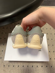 CELINE 26S RACER SNEAKERS IN CREAM WHITE FABRIC AND GRAY SUEDE