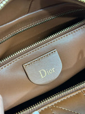 DIOR 26S CANNAGE GRANVILLE BAG 34 IN DARK BROWN CALFSKIN