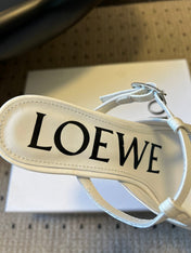 LOEWE 26S ONDA MULE 45MM IN WHITE GLOSSY CALFSKIN