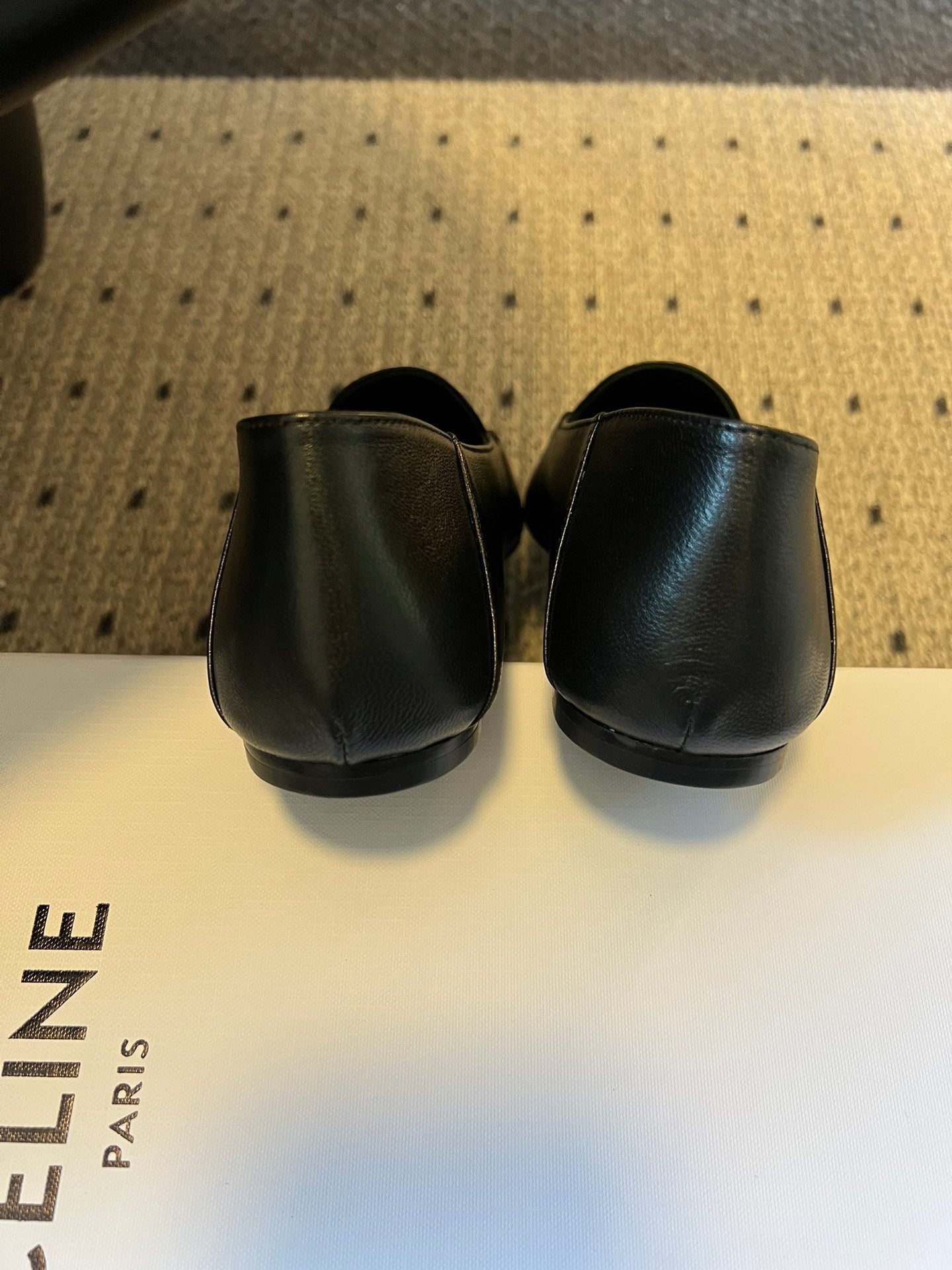 CELINE 26S FLAT LOAFERS IN BLACK LAMBSKIN