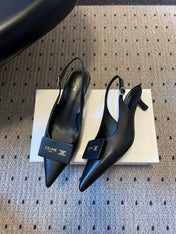 CELINE 26S HIGH-HEEL SLINGBACK 45 MM IN BLACK CALFSKIN