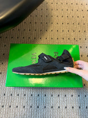 BOTTEGA VENETA 26S MARY JANE SNEAKER IN BLACK SUEDE AND FABRIC