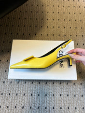 CELINE 26S HIGH-HEEL SLINGBACK 55 MM IN YELLOW CALFSKIN