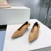 PRADA 26S PUMPS 55MM IN LIGHT BROWN SUEDE