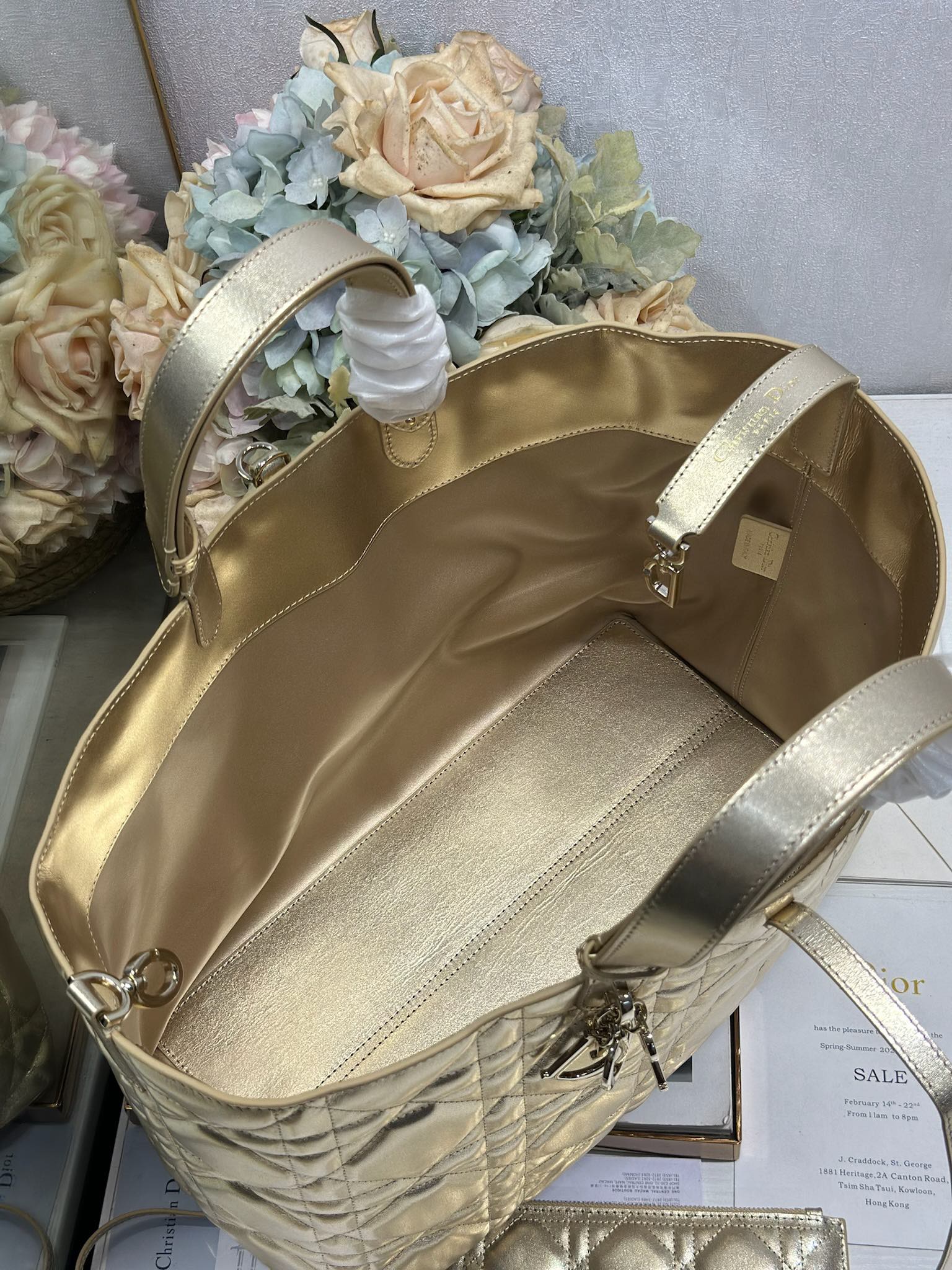 DIOR 26S TOUJOURS BAG 37 IN GOLD CALFSKIN